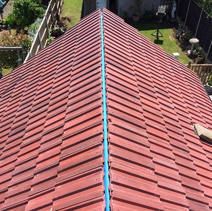 image of a new roof from above